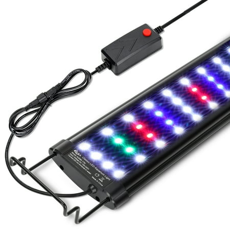 AQQA Aquarium Light, Multi-Color Full Spectrum LED Lights With adjustable Brackets, Black 14W(30CM)