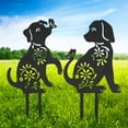 thumbnail image 3 of Summerkimy 2Pcs Cat Garden Stakes Metal Garden Animal Statues Decorative Black Dog Silhouette Lawn Stakes Creative Cat Yard Art Decor Heavy-Duty Animal Garden Stakes for Outdoor Garden Yard, 3 of 11