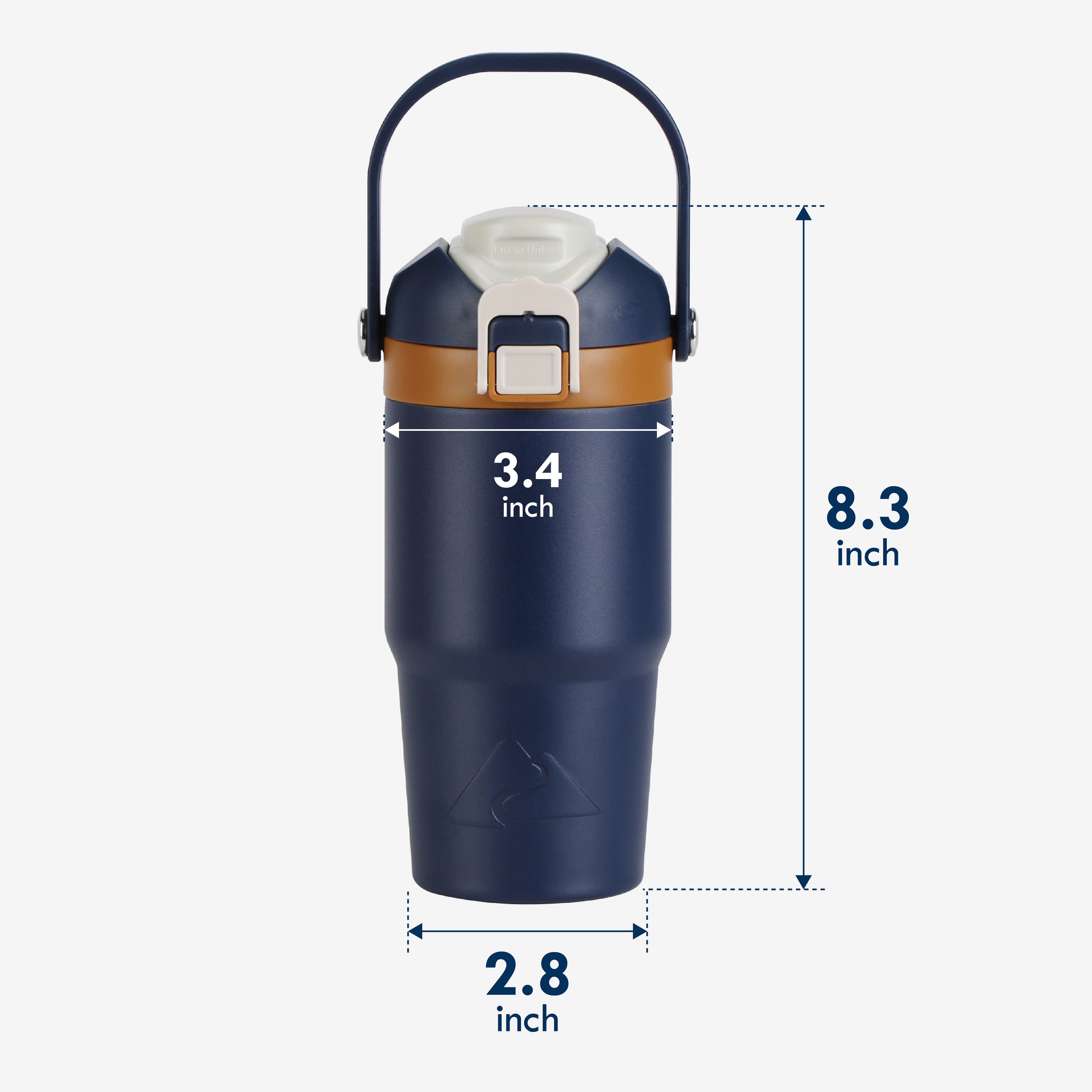 Termo de acero inoxidable al vacío de 18 oz con doble tapa, pared doble, tapa para sorber y verter, color Blue Cove 2