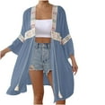 thumbnail image 3 of Taqqpue Women's Kimono Swimsuit Coverups Beach Casual Long Sleeve Cardigan Bathing Suit Cover Up for Summer Swimwear Cardigan, 3 of 6