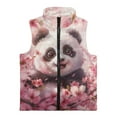 thumbnail image 4 of chaqlin Panda Vest for Girls 3-4 Casual Full Zipper Vest Coat Cherry Blossom Sleeveless Stand Collar Outerwear with Pockets Fall Winter Outfits, 4 of 6