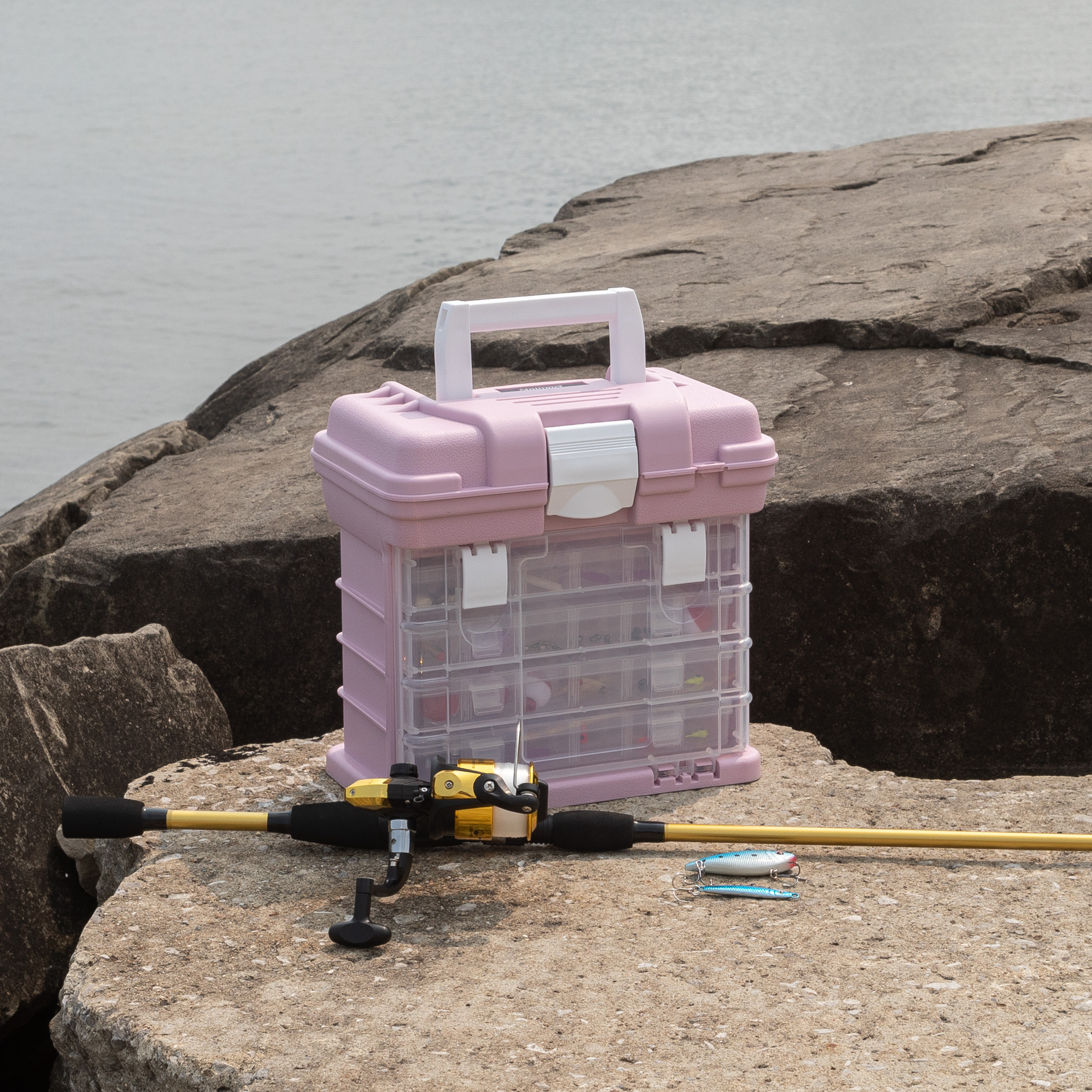 Wakeman Stalwart Small Parts Organizer Toolbox, Pink photo 2