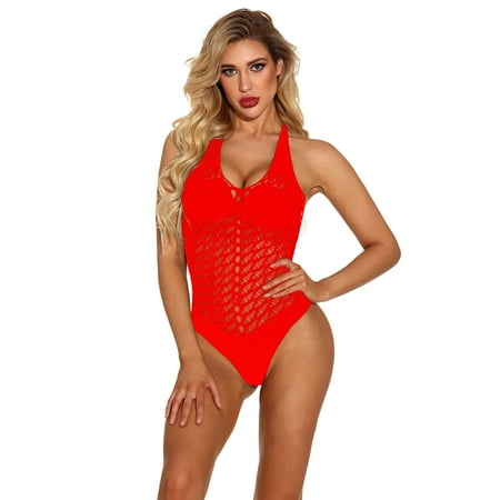 

Jiyugala Lingerie For Women Women Halter Transparent Bodystockings Perspective Underwear Pajama