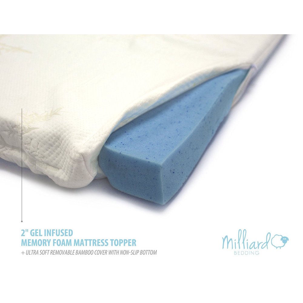 Milliard 2Inch Queen Gel Infused Memory Foam Mattress Topper with