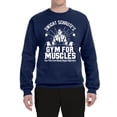 thumbnail image 2 of Dwight Schrute's Gym for Muscles Pop Culture Unisex Crewneck Graphic Sweatshirt, Navy, Medium, 2 of 3