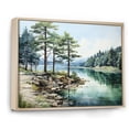 thumbnail image 2 of Designart "Reflective Pine Trees II" Tree Pine Floater Framed Wall Art Print, 2 of 7
