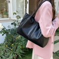 thumbnail image 5 of Bolsos de mano con cordón de moda de PU para mujer, bandolera de gran capacidad, bolso de mano para compras, bolsos de hombro sólidos impermeables para mujer, 5 of 5