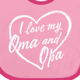 thumbnail image 4 of Inktastic I Love My Oma and Opa in White Chalk Heart Boys or Girls Baby Bib, 4 of 4