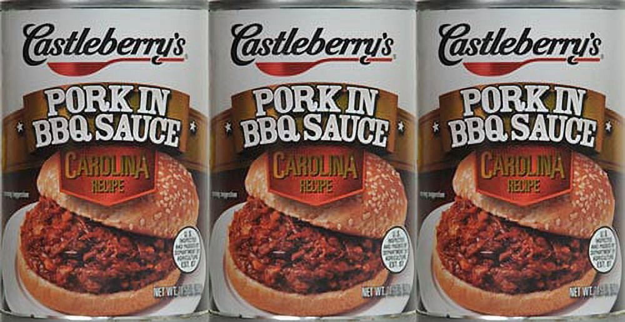 Castleberry’s Pork in BBQ Sauce Carolina Recipe, 10.5 oz Can – Heat-and-Serve Pulled Pork Sandwich Filling