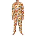 thumbnail image 3 of Balery Sunflowers Pumpkins And Autumn Leaves Pattern Pajama Sets for Men Long Sleeve 2 Piece Sleepwear Loungewear Sets Soft PJ's with Pockets Long Sleeve Comfy Pj Sets-Medium, 3 of 7