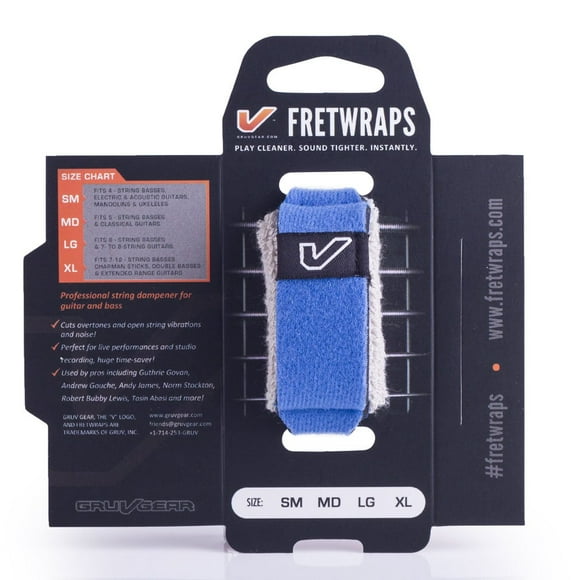 gruv gear FretWraps HD Sky String Muters 1-Pack (Blue, Large) (FW-1PK-BLU-Lg)