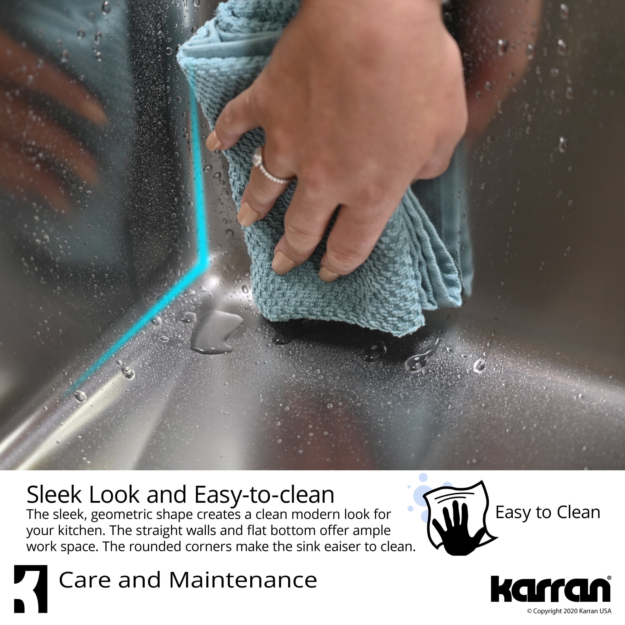 Karran 25" Top Mount 18-Gauge Stainless Steel Single Bowl Kitchen Sink Kit