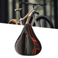 thumbnail image 1 of DYNWAVECA Housse de Selle de Vélo Douce Coussin de Siège pour Vélos de Route Exercice Noir Rouge, 1 of 10