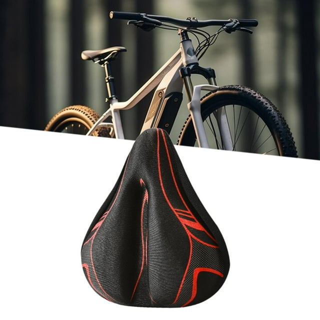 Colaxi Housse de Selle de Bicyclette Housse de Coussin de Siège de Vélo Souple pour Exercice Vélos de Route Noir Rouge