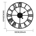 thumbnail image 2 of Reloj de pared Blorple, grande, redondo, moderno, de metal negro, 50 cm, 2 of 9