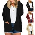 thumbnail image 3 of Gvmfive Women Solid Side Pockets Baggy Sweater Casual Knit Cardigan, 3 of 4