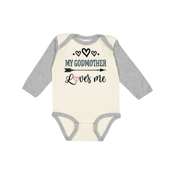 Inktastic My Godmother Loves Me Godchild Boys or Girls Long Sleeve Baby Bodysuit