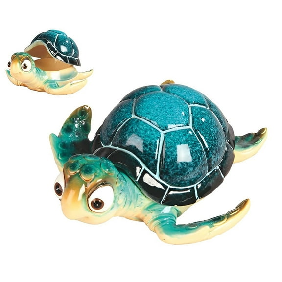 FC Design 6.75"W Green Sea Turtle Trinket Box Figurine Statue Sculpture Ornament Decoration Home/Room Decor and Unique Gift Ideas for Housewarming, Holidays and Birthdays