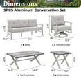 thumbnail image 3 of Mondawe 5-Piece Aluminum Patio Sofa Set: Thick Cushions, All-Weather, 3 of 12