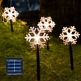 thumbnail image 6 of Fuchsun Led Christmas Light Solar Outdoor waterproof Garden Lights 5 Pieces Snowflakes Warm White for Home Decoration, 6 of 6