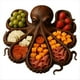 thumbnail image 1 of Tabla de Charcutería con Forma de Pulpo, Tabla de Pan con Queso y Temática Animal, Bandeja Original para Servir Queso, Carnes y Frutas., 1 of 5