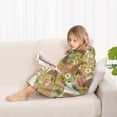 thumbnail image 4 of Cute Boxer Dog and Flowers Florals Blanket Hoodies for Kids 6-13YR Oversize Wearable Blanket Hoodies for Boys Girls Teens, 4 of 7