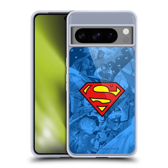 Head Case Designs Superman DC Comics Comicbook Art Collage Soft Gel Case for Google Pixel 8 Pro
