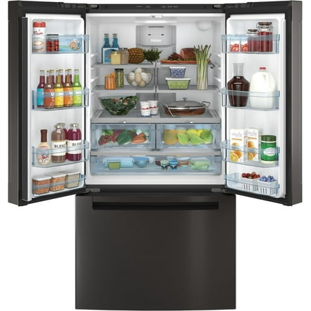 Haier - 27.0 Cu. Ft. French Door Refrigerator - Black stainless steel