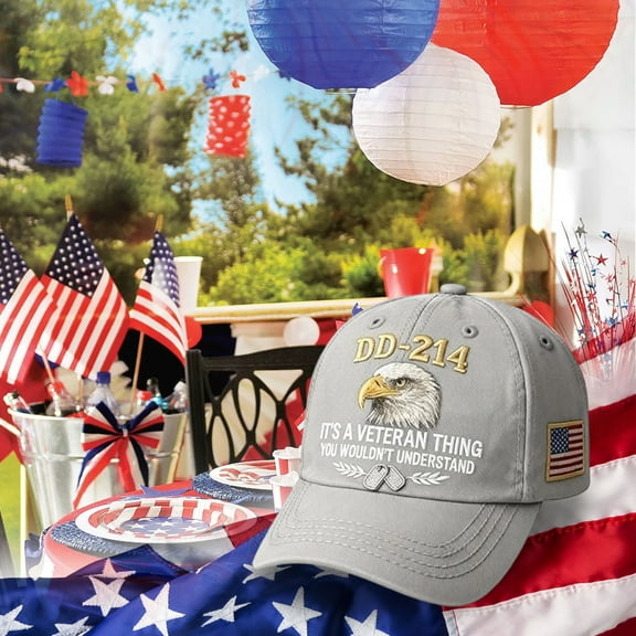 Men's Veteran Baseball Cap Military Service Hat Patriotic Army Cap Adjustable Dad Hat for Veterans Active Duty Retired Soldiers Memorial Day Fourth of July Outdoor Casual Hat