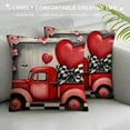 thumbnail image 3 of Nawypu  Buffalo Plaid Valentines Day Pillow Covers Polka dot Stripes Love Heart Truck Valentine Pillows Decorative Throw Pillows Valentines Day Decor for Home Valentines Day Decorations, 3 of 5