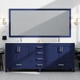 thumbnail image 6 of 84 In W X 22 D Navy Blue Double Bath Vanity - White Quartz Countertop, Solid Wood, Soft Close Function, Scratch & Stain , Ample Storage Space 84"x22" With Wood Frame, Hardware, And Abundant, 6 of 7