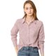 thumbnail image 1 of Blusa Botón Arriba Camisa Cuello Vuelto Manga Larga Puño De Botones Para Mujer Rosado S, 1 of 6