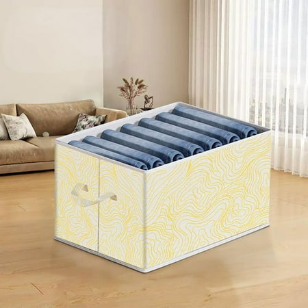 Drawer Clothes Storage Box with Pull-Out Design and Stackable Structure Portable Underwear Pants Organizer – Printed Closet Divider for Socks Bras Small Items Bedroom Dresser