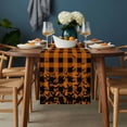 thumbnail image 2 of Halloween Table Runner - 48 Inch Long, Kitchen Dining Table Runner Dresser Scarves, Orange Black Paid Horror Bat Spooky Halloween Farmhouse Decor for Coffee Tables Wedding Party Banquet, 2 of 8
