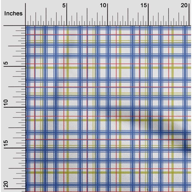 oneOone Cotton Poplin Fabric Madras Check Print Fabric BTY 56 Inch Wide