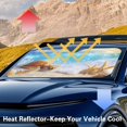 thumbnail image 6 of HUIACONG Sea Turtle Print Car Windshield Sun Shade UV Reflective Foldable Car Foldable Visor for Most Cars Universal Windshield Most Sedans SUV Truck, 6 of 7