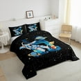 thumbnail image 3 of jejeloiu Letter H Monogrammed Bedding Comforter Set,Cartoon Astronaut Twin Comforter Sets,Galaxy Planet Bedding Set For Boys,Microfiber Room Decorative Reversible,2pcs, 3 of 8