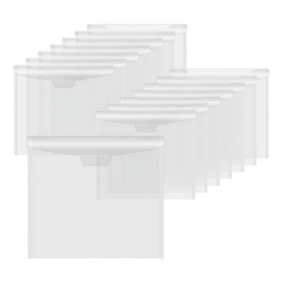 12 x 12 Scrapbook Paper Storage Bag with Buckle Design, Clear Paper Storage Bag for Storing Scrapbook Paper, Vinyl Paper