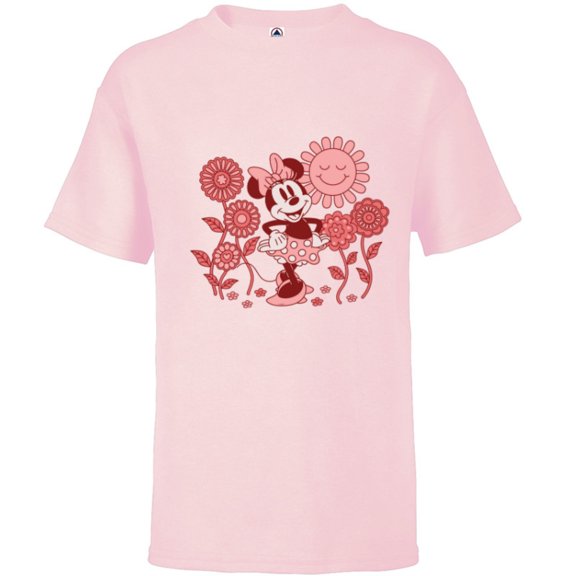 Disney Minnie Mouse Breast Cancer Awareness Month - Short Sleeve T-Shirt for Kids - Customized-Soft Pink