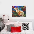 thumbnail image 4 of Gukieu Stained Glass Cat Art Print Canvas Decorative Hanging Painting, Waterproof Art Wall Decoration with Frame, Suitable for Living Room, Bedroom, 4 of 6