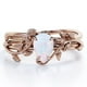 thumbnail image 1 of JeenMata Anillo Nupcial con Diseño de Hoja de Ópalo Natural en Forma de Lágrima de 1 Quilate con Engaste en Garras en Baño de Oro Rosa de 18 K sobre Plata, 1 of 6