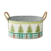 The Pioneer Woman Christmas Tree Pattern Large Metal Christmas Bucket Decoration , 12.6" x 8.46" x 6.18"H