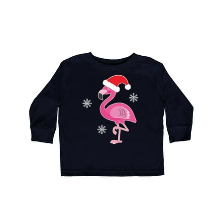 

Inktastic Christmas Holiday Cute Flamingo Gift Toddler Toddler Girl Long Sleeve T-Shirt