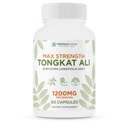 Max Strength Tongkat Ali Extract at 200 to 1 (Eurycoma Longifolia) - 1200mg per Serving - 60 Capsules -  Supports Mens Health - Terraform Nutrition