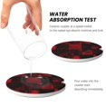 thumbnail image 5 of Round Ceramic Car Coasters 2 Pack Absorptive Clean Cork Bottom For Anti-Slip Use On Most Cars Darkred Geometric Patterns_2, 5 of 8