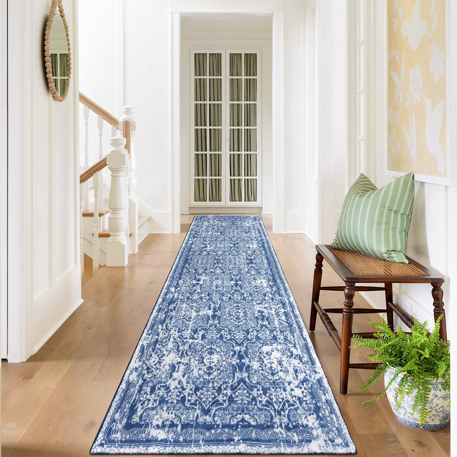 Boho Runner Rug, Non Slip Washable Shaggy Soft Carpet Area Rug for Hallways Entryway Bedroom