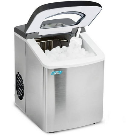 Maximatic Mr. Freeze Stainless Steel Compact Counter Top Portable Ice Maker -Makes 26 Pounds of Ice