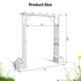 thumbnail image 5 of Ktaxon 7.2ft Large Wood Arch with Planter Box Flat Top Trellis for Garden Climbing Plants White, 5 of 11