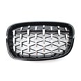 thumbnail image 5 of NS Car Front Diamond Meteor Grille Kidney Mesh Grill 51137239022, 51137239021, 51137262120, 51137262119, 51137262117, 51137262118 for BMW 1 Series F20 2011-2014, Chrome Black, 5 of 5