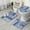 Blue Ethnic Floral, variant on Blue Ethnic Floral Patchwork Pattern Bathroom Rugs Sets 3 Piece,Toilet Cover Set,Absorbent Non Slip Bathroom Mats Sets with U-Shaped Contour Rug Toilet Rug Set
